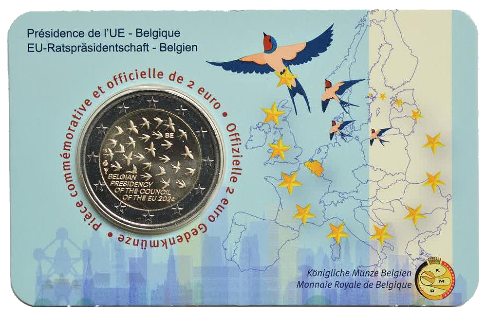 2 euros conmemorativa Presidencia belga del Consejo de la Unión Europea